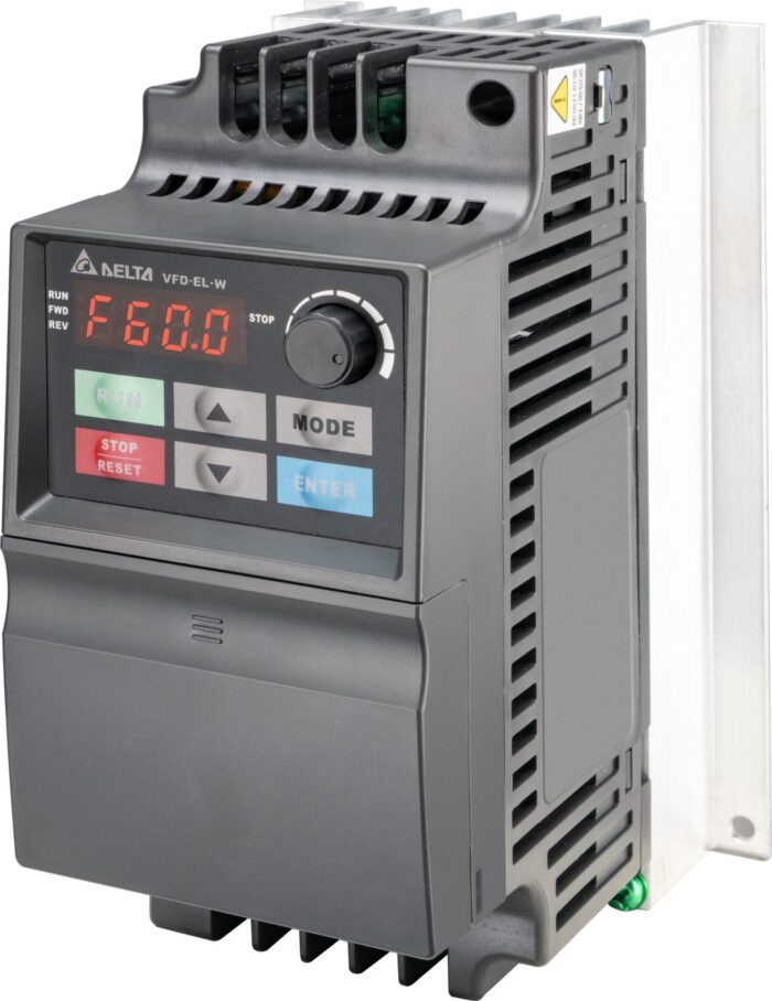 Delta VFD004EL21W-1 VFD, 0.5 HP, 230V single-phase AC drive