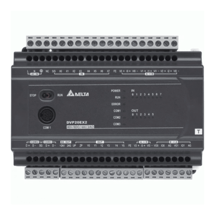 Delta DVP20EX200T PLC, analog transistor output controller