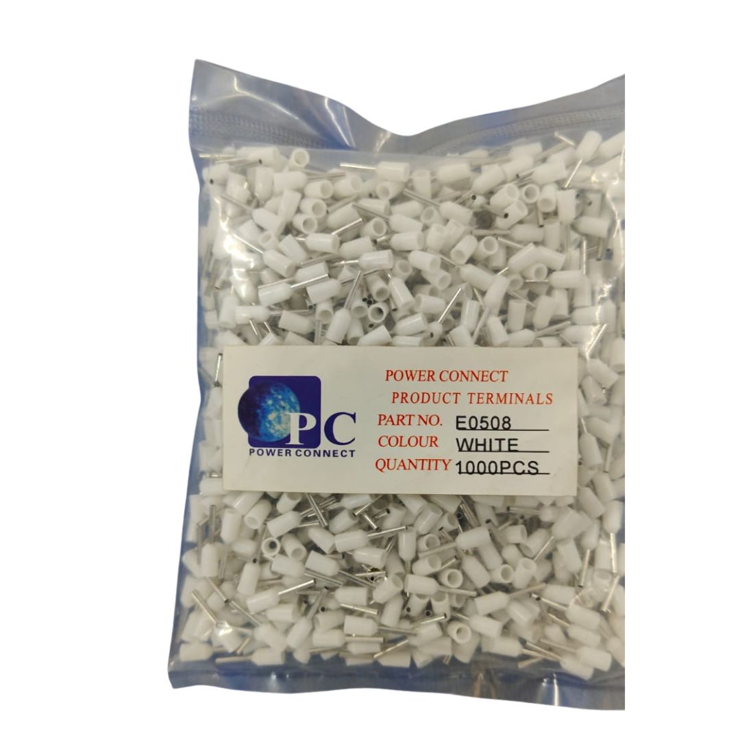 PC E 0508 Power Connect PCE 0508 white wire end thimble ferrule pack
