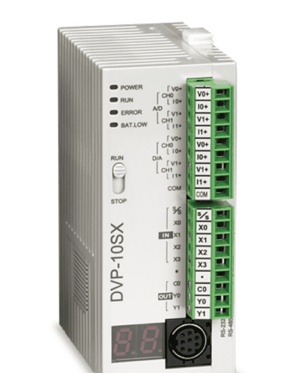 Delta DVP10SX11R PLC, 10 I/O, relay outputs, integrated analog and digital I/O